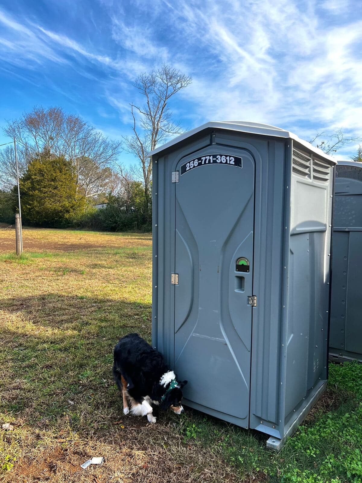 A Valley Portable Restrooms unit placed on site