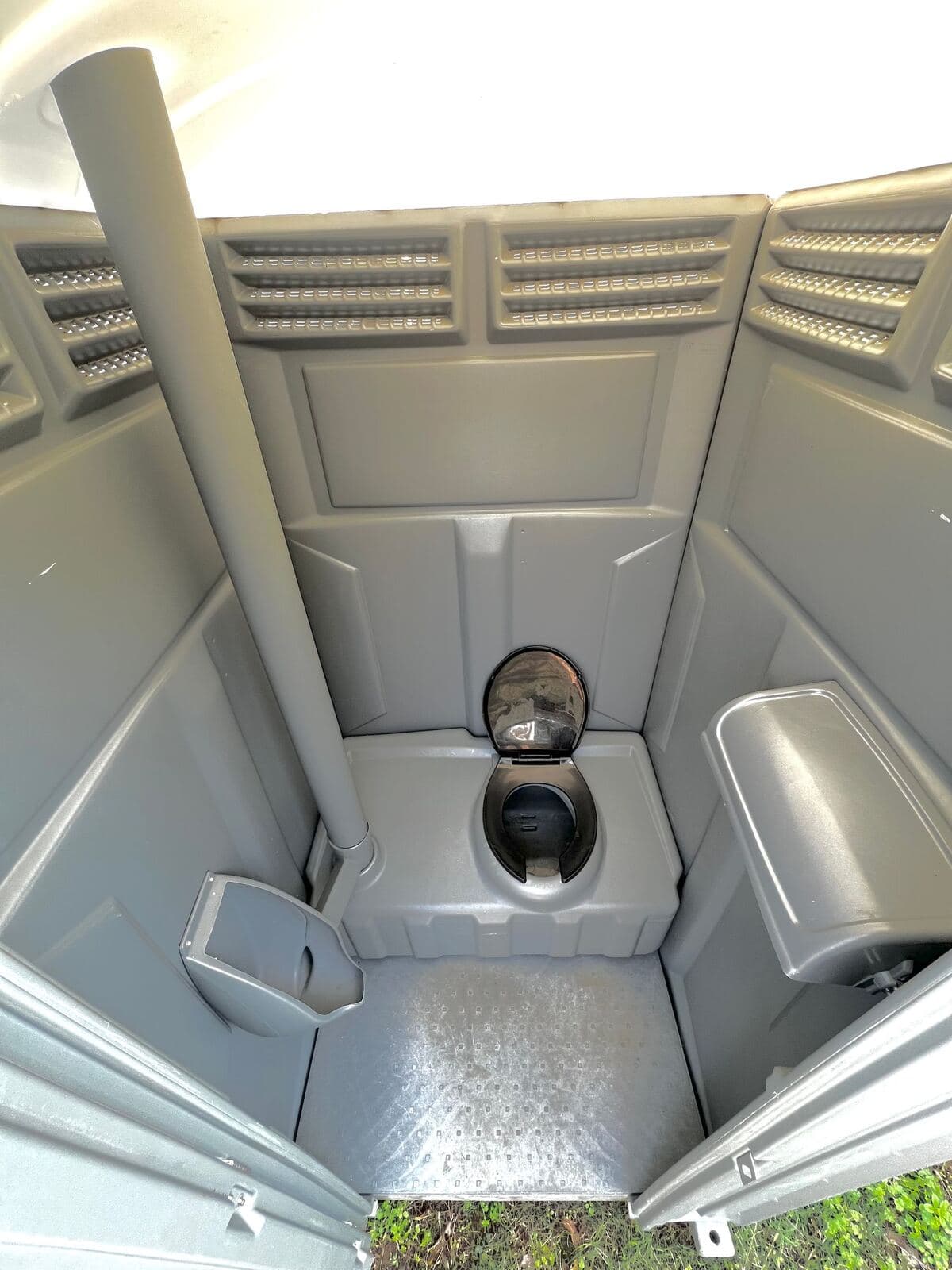 The interior of a Valley Portable Restrooms unit